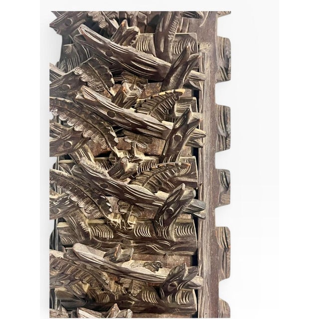 Antique Black Forest Folk Art Carved Hanging Wall Pocket Mail Sorter For Sale - Image 9 of 12