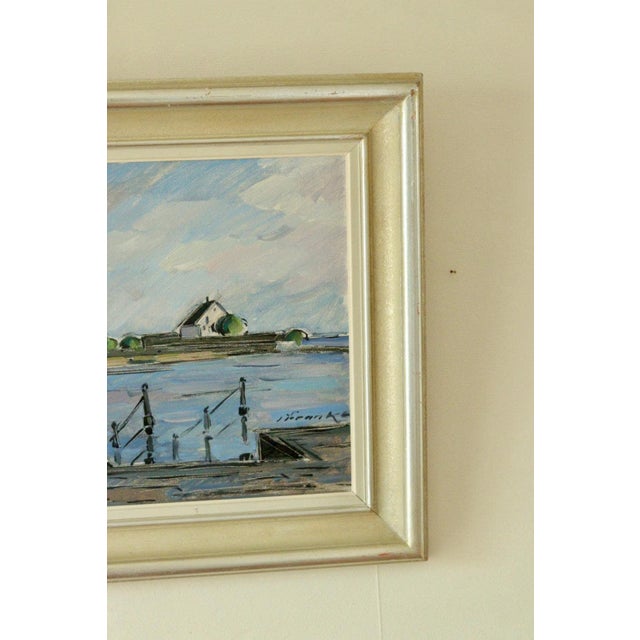 Ivar Franke, Lighthouse at the Water's Edge, 1960s, Oil on Canvas, Framed For Sale - Image 4 of 11