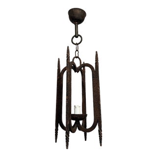 1950s Wrought Iron Lantern For Sale