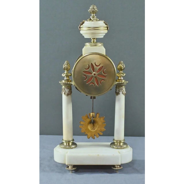 Louis XVI Style Marble and Bronze Clock from Mougin, 1889 For Sale - Image 16 of 18