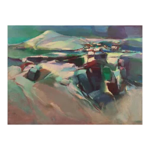 'Alpine Landscape' by Marjorie Cathcart, Bay Area Abstraction, Mid-Century Woman Modernist, California College of Arts and Crafts