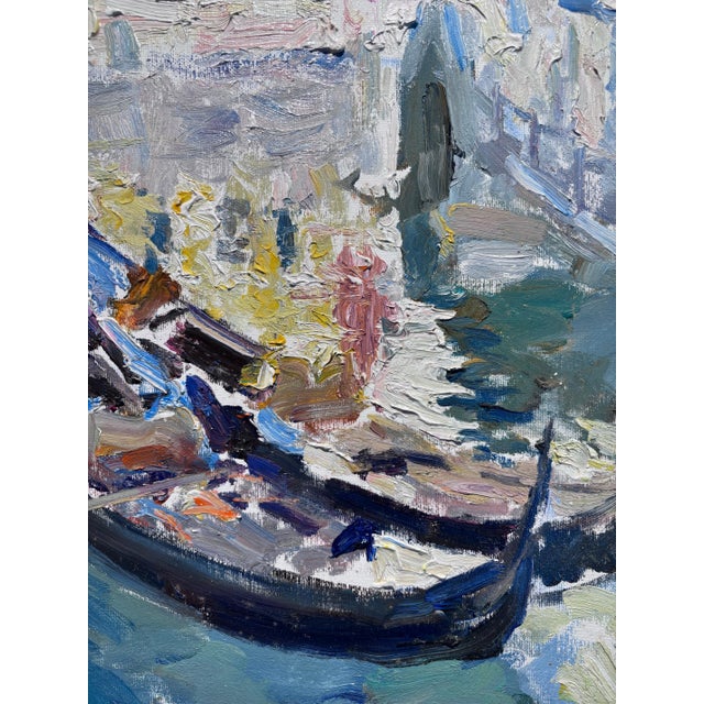 Georgij Moroz, Two Gondolas, Venice, Oil on Canvas, 1999 For Sale - Image 6 of 8