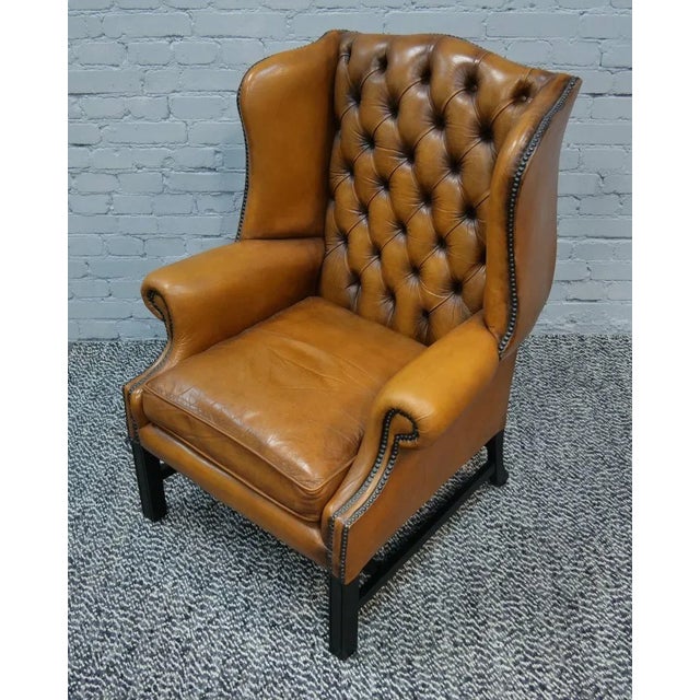 Chesterfield Wingback Armchair, England, 1960s For Sale - Image 15 of 16