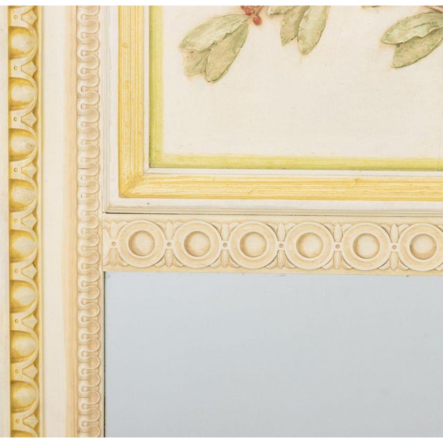 Mid 20th Century Louis XVI Style Painted & Giltwood Boiserie Mirror For Sale - Image 5 of 7