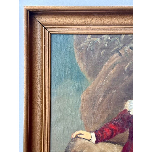 Vintage Oil Painting Portrait "The Red Boy" Framed For Sale - Image 9 of 13