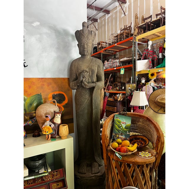Figurative Vintage Oversized Standing Buddha Statue For Sale - Image 3 of 10