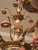 Vintage Boho Six-Arm Chandelier in Ceramic and Gilt Brass For Sale - Image 6 of 10