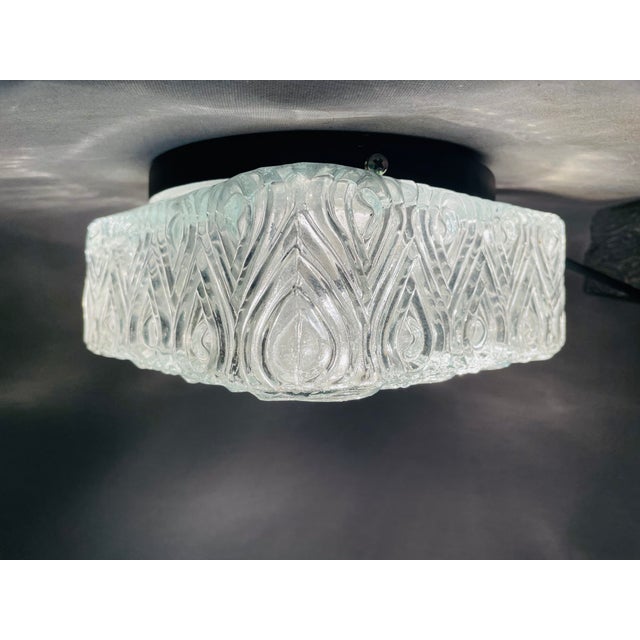 Portuguese Square Clear Glass Ceiling Light, 1990s For Sale - Image 4 of 13