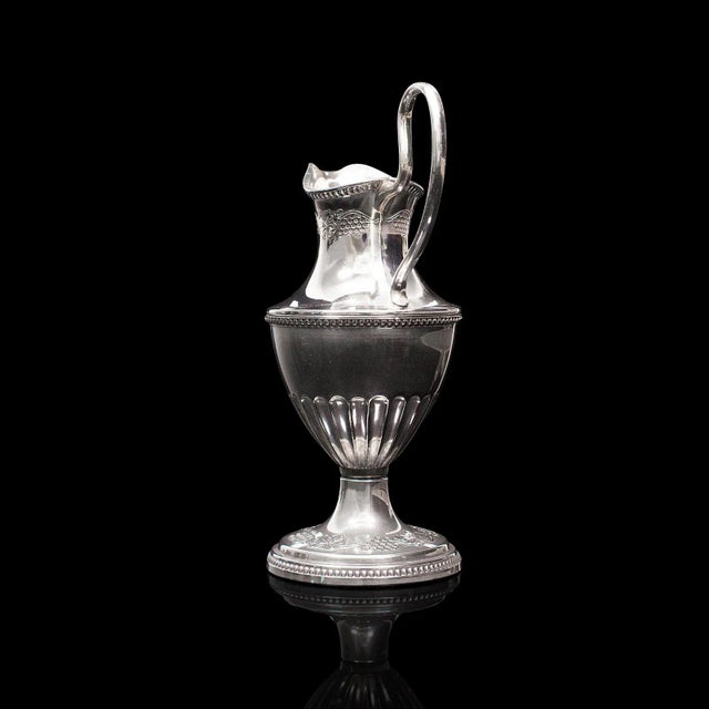1910s Antique Edwardian English Silver Plate Pouring Jug For Sale - Image 4 of 11