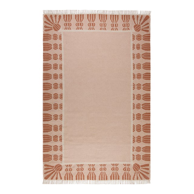 Part & Parcel Goods Wool Tassel Rug, 10' x 14', Bisque, Topaz and Eggshell For Sale