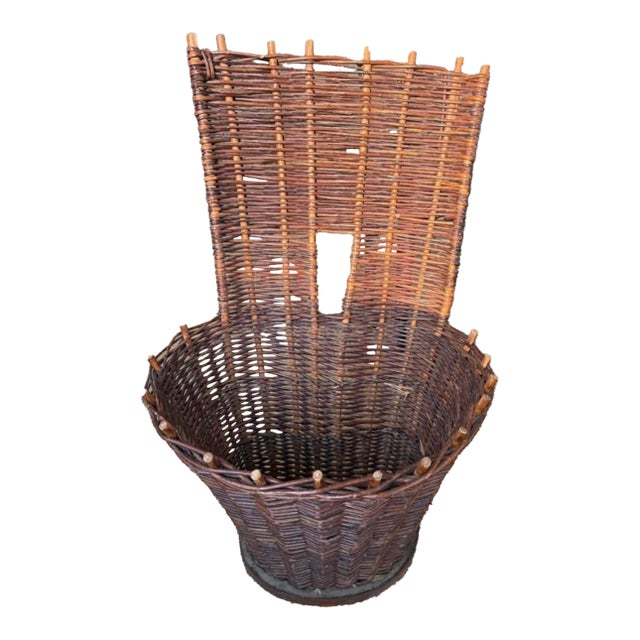 Vintage French Grape Harvesting Basket For Sale