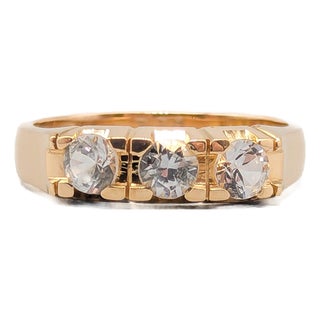 Gold Ring with White Spinels For Sale