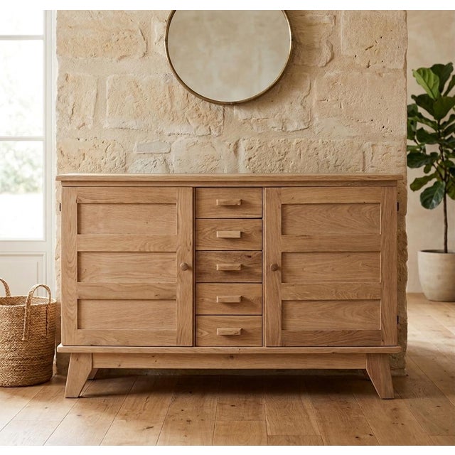 Rene Gabriel Vintage Oak Sideboard by René Gabriel, 1940s For Sale - Image 4 of 4