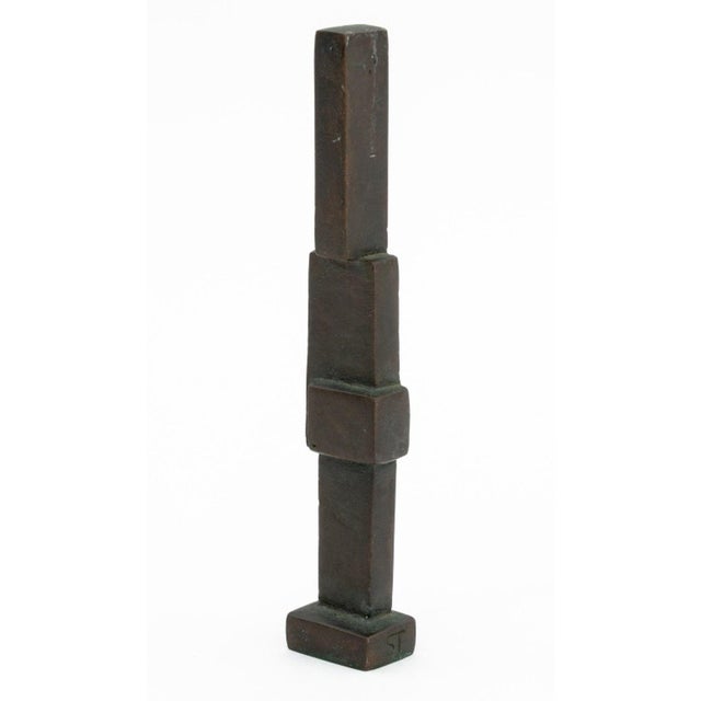 Hans Steinbremmer (German, 1928-2008) Geometric Figure, Patinated Bronze Sculpture, monogrammed "ST" and numbered edition...