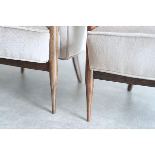 Wood Set of Mid-Century Modern Lounge Chairs in Mohair, C. 1960s For Sale - Image 7 of 8