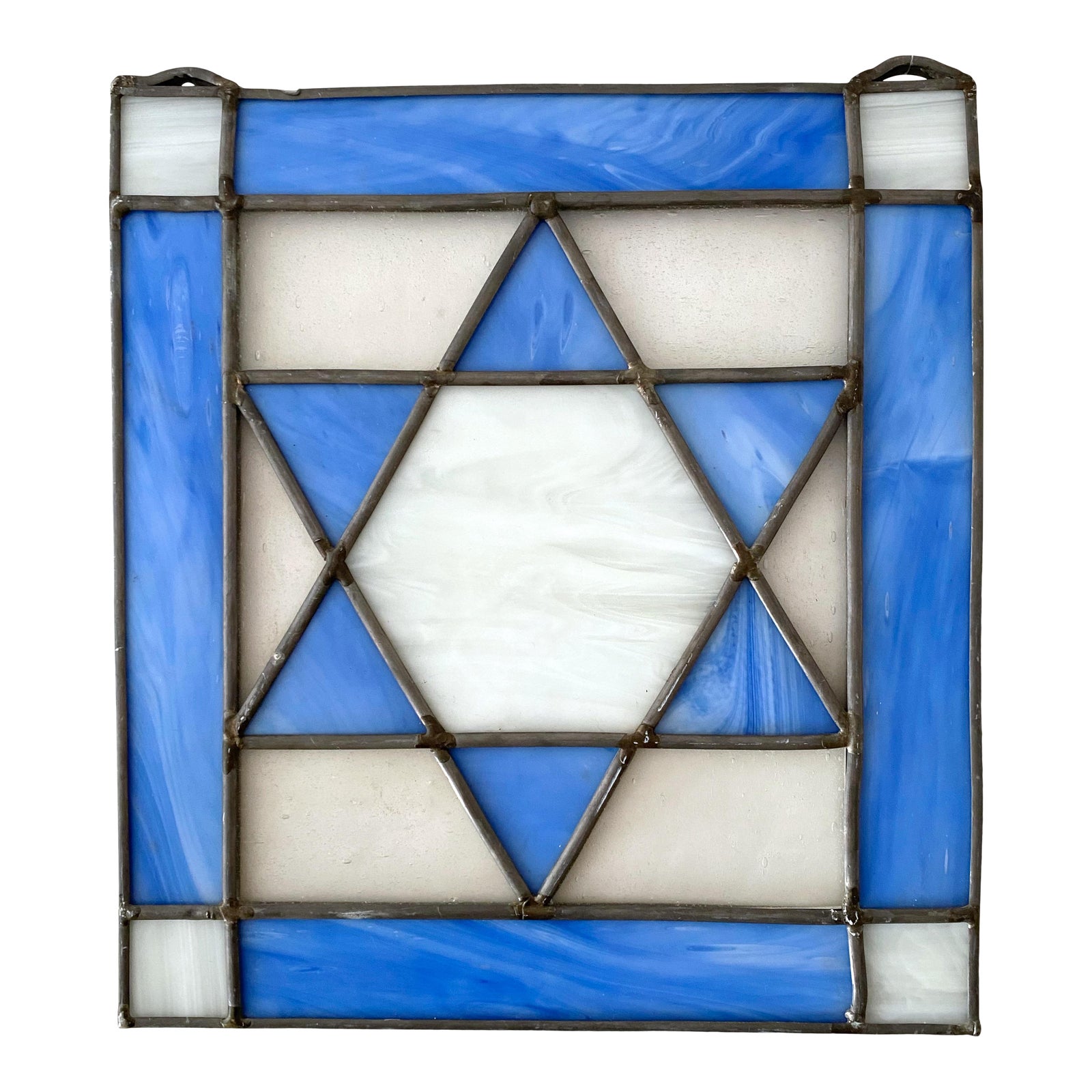 Vintage Jewish Star of David Stained Glass Panel Window Decor Chairish