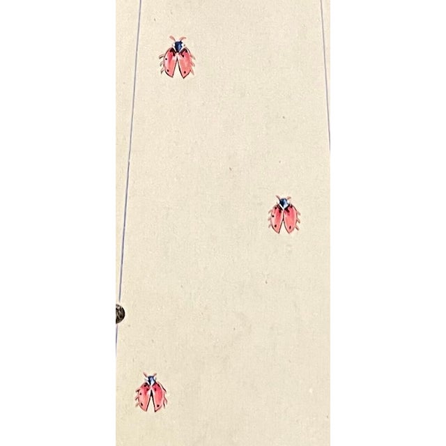 1940s watercolor on cardstock of "Lucky Bug" design for a man's necktie. By an unknown fashion designer. Titled and numbered.