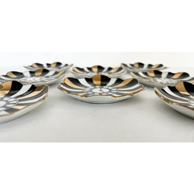 Art Deco Art Deco Porcelain Coasters by James R. Summers - Set of 8 For Sale - Image 3 of 13