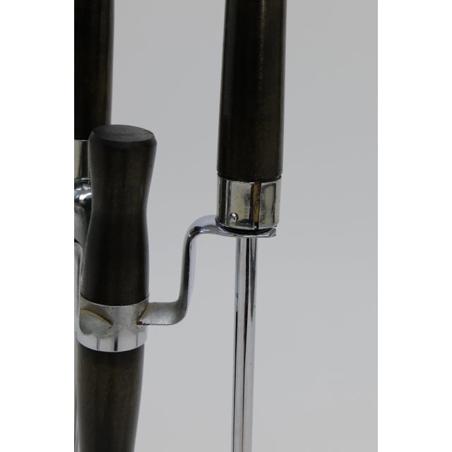 Mid Century Chrome and Wood Fireplace Tools For Sale - Image 17 of 17