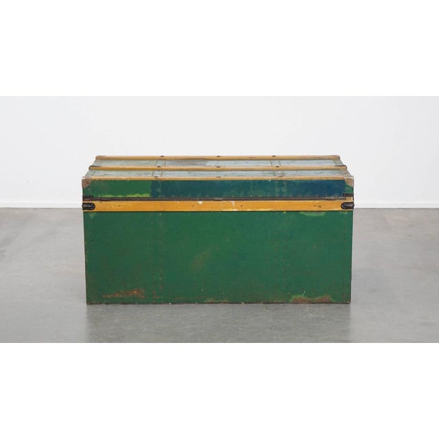 Large Antique Travel Chest with Handles, Early 1900s For Sale - Image 6 of 16