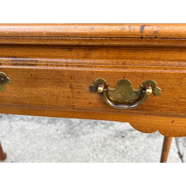 Vintage Colonial Reproduction Maple Secretary Writing Desk For Sale - Image 9 of 15