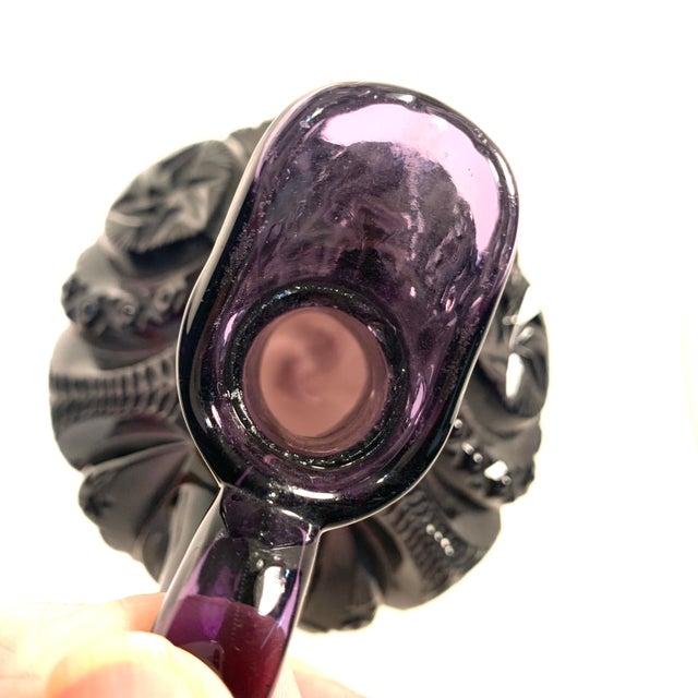 Early 20th Century Amethyst Glass Moon and Star Cruet With Stopper For Sale - Image 10 of 12