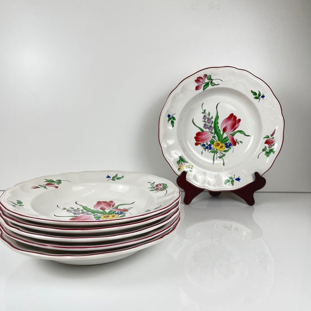 Vintage Réverbère Soup Plates from KG Lunéville, 1980s, Set of 6 For Sale - Image 4 of 8
