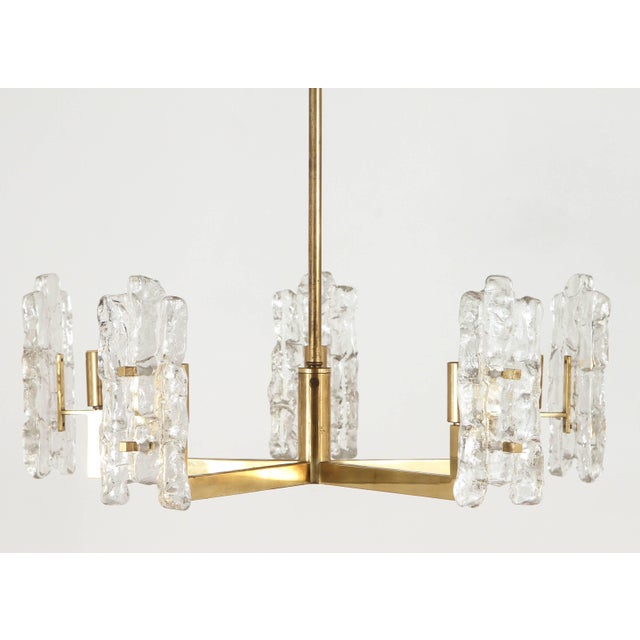 Italian Glass Pendant With Kalmar Textured Glass Shades For Sale - Image 10 of 10