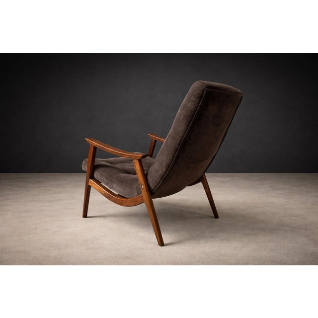 Brazilian Modern Pair of Armchairs in Brazilian Hardwood & Fabric, Gelli, Brazil, 1960s - Lot 508 For Sale - Image 4 of 16