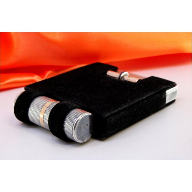 Brushed Silver Toiletry Box with Gold Applications, in Very Good conditions. Designed before 1890 This piece has an...