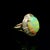 Early 21st Century 3.67 Carat Australian Crystal Opal Diamond Platinum Swirl Ring, Size 7.75 For Sale - Image 5 of 5