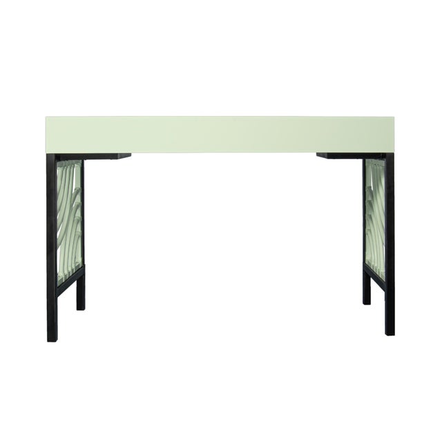 Wood Swirl Writing Desk - Celery Green For Sale - Image 7 of 9