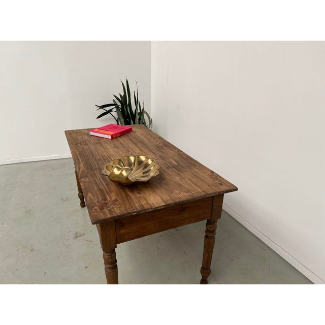 Vintage Pine Farm Worktable, 1950s For Sale - Image 17 of 18