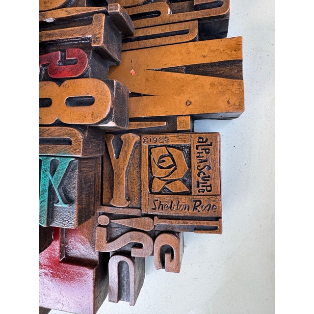 Wood Mid Century Cube Wall Art AlphaSculp Sheldon Rose For Sale - Image 7 of 10