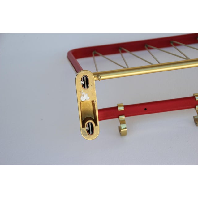 Mid-Century Modern German Wall-Mounted Coat Rack, 1950s For Sale - Image 3 of 12