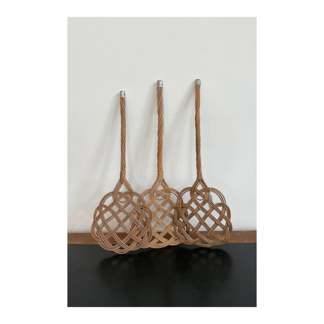 Traditional Vintage Rattan Woven Rug Beater, Lot of 3 For Sale - Image 3 of 12