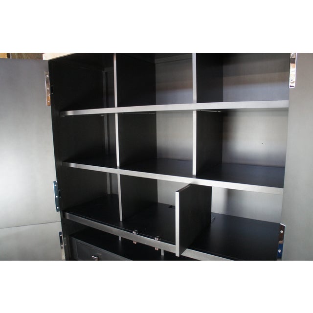 Lexington Furniture Late 20th Century Lexington Ariana Sanremo Silver Leaf Divided Clothing Armoire Cabinet For Sale - Image 4 of 14