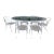 1950s Woodard Pinecrest Patio Dining Table and 6 Chairs Unsigned For Sale