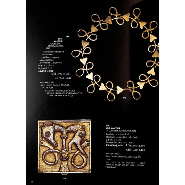 [111] pp. w/ 155 lots Christie's Paris 2007 10 1/2" x 8 1/4" (Line Vautrin 1913-1997, French artist, designer, designer of...