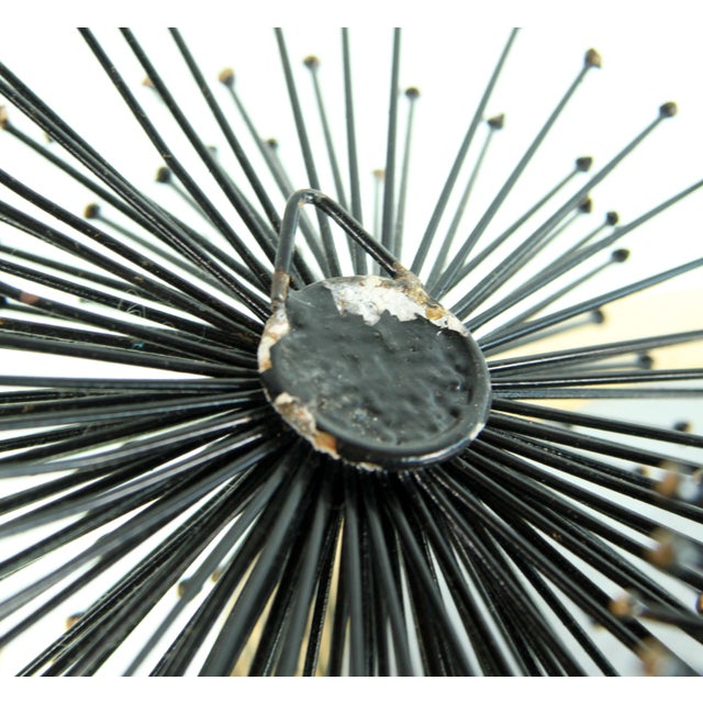 Vintage 1950's Black & Gold Metal Wall Urchins / Pom Poms Set of 3