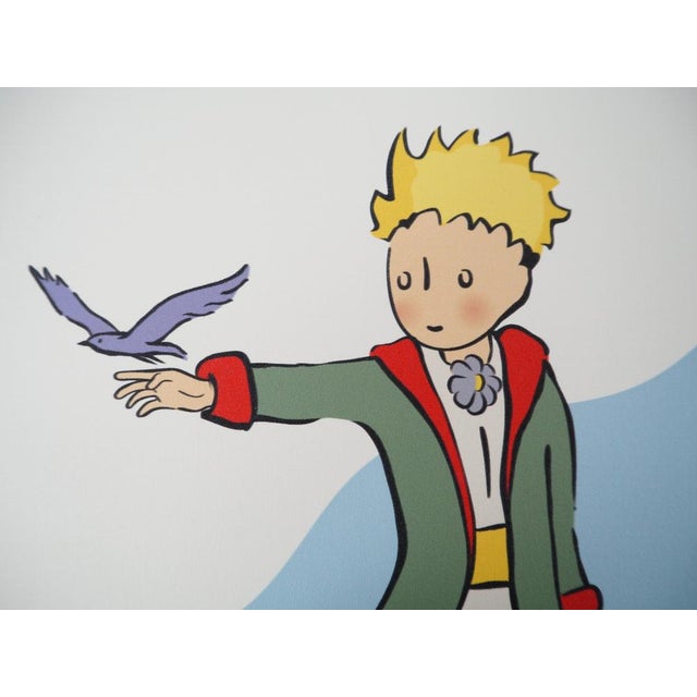 Modern Antoine De Saint-Exupery, Le Petit Prince et l'oiseau, Lithograph For Sale - Image 3 of 6