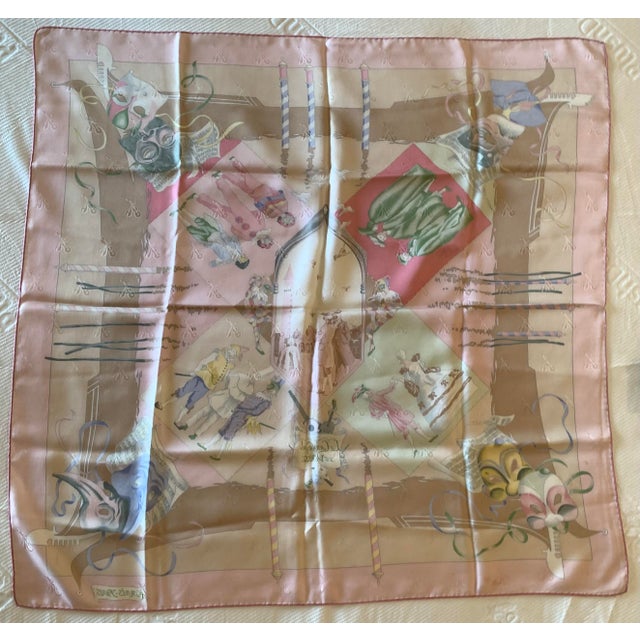 Traditional 1990s Vintage Hermès "Le Carnaval De Venise" Silk Scarf For Sale - Image 3 of 6