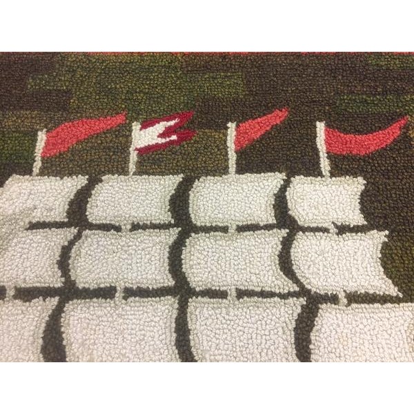 "Clipper Ship Hand-Loomed Rug" 1959 by George Wells of Locust Valley, l.i. For Sale - Image 4 of 4