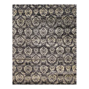 Pasargad Home Sari Silk Sari Silk Area Rug, 8' 0" X 9'11", Black
