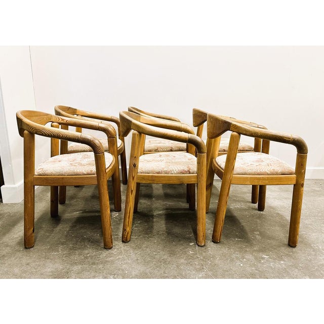 Pine Wood Armchairs by Rainer Daumiller, 1970s, Set of 6 For Sale - Image 10 of 12