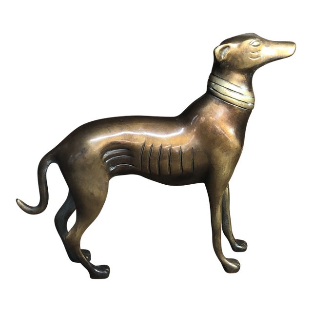 Mid 20th Century Bronze Figure of Greyhound For Sale