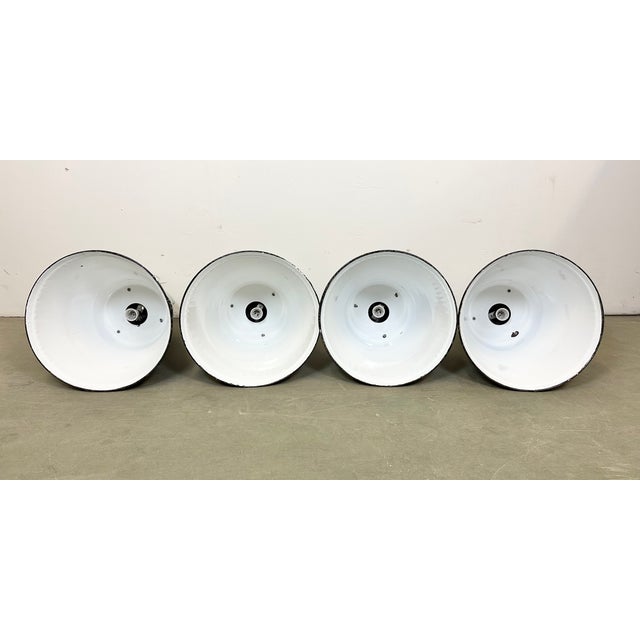 Industrial Black Enamel Pendant Lamps from Elektrosvit, 1970s, Set of 4 For Sale - Image 15 of 16