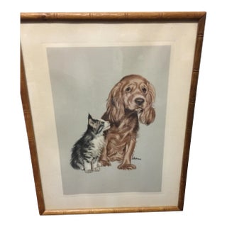 Vintage Marvin Hahn Puppy Kitten Print For Sale
