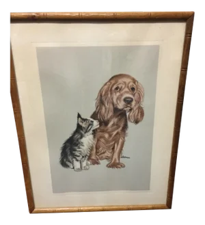 Vintage Marvin Hahn Puppy Kitten Print