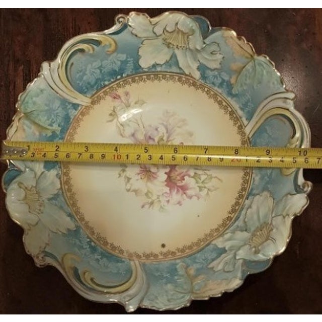Ceramic Museum Quality Antique German Art Nouveau Porcelain Centerpiece Bowl, Morning Glory Mold, Saxe-Altenburg c.1906-1920 by Unger & Schilde For Sale - Image 7 of 10